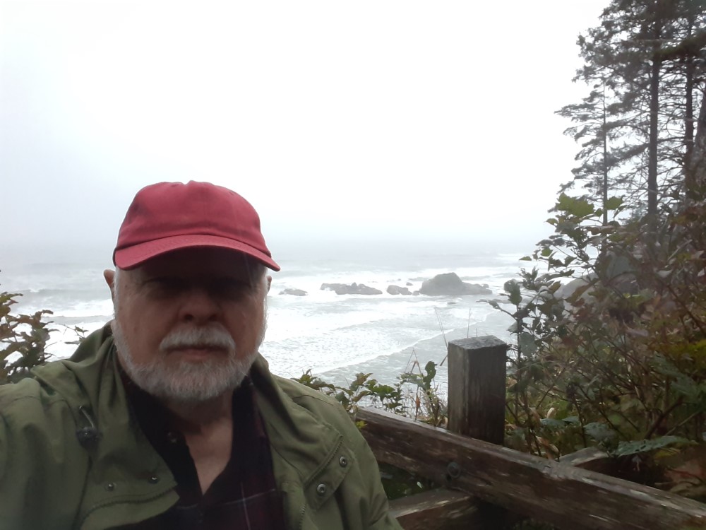 So here’s a selfie somewhere along the west coast of WA south of Cape Flattery. (Perhaps you see why I don’t do selfies.)