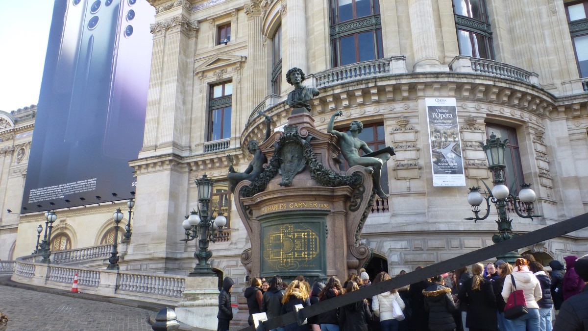 The architect, Charles Garnier greets you at the entrance.