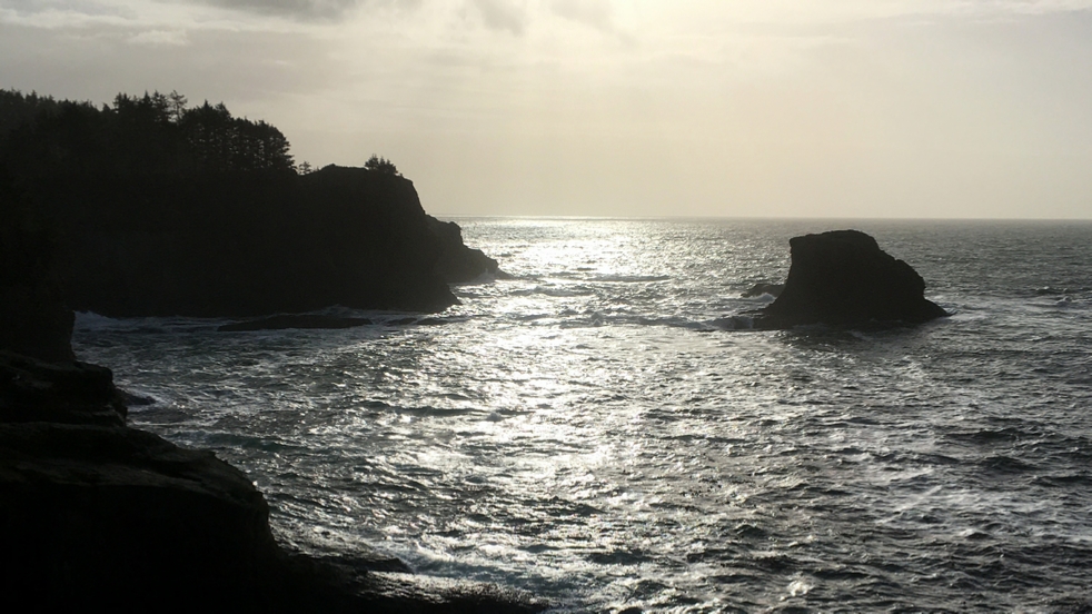 I was unable to make the trek all the way to the point of Cape Flattery; however, Jr took this picture of the sun near setting off of the point.