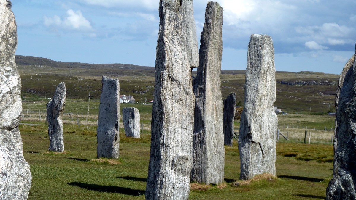 If you look through the notches of the two stones in the middle of the picture, you will see the sun rising on the Summer Solstice.