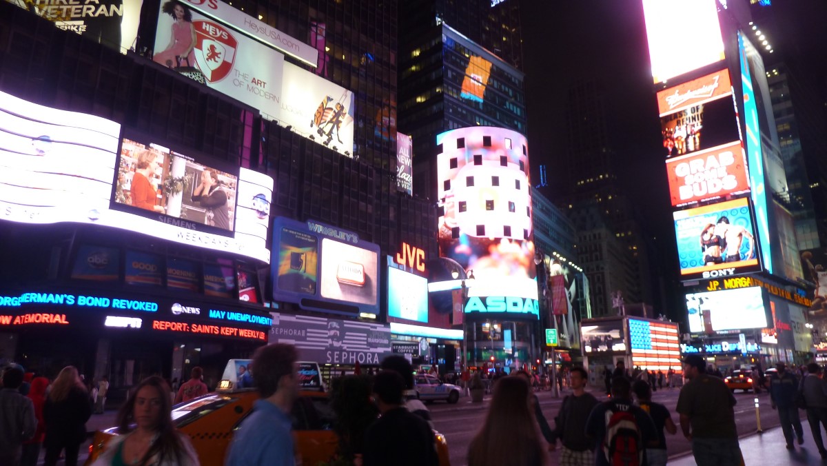 Time Square at night.