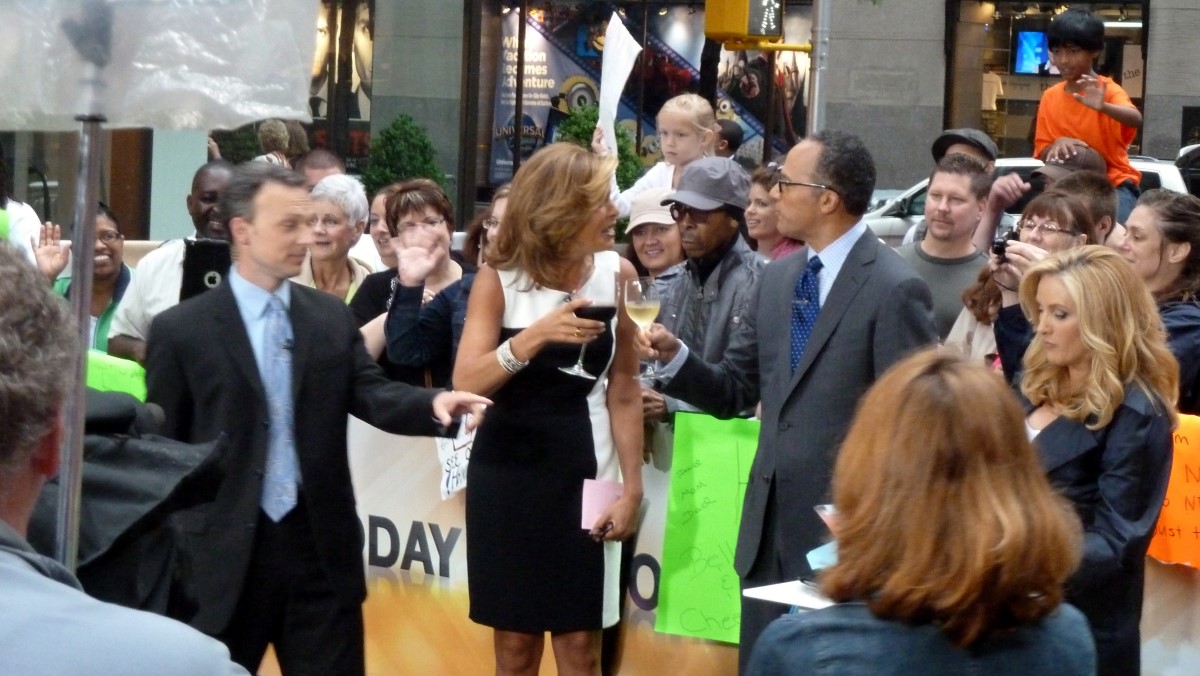 I’ve been a fan of the Today Show for most of my adult life. So I couldn’t pass up the opportunity to be part of the street crowd. I got Hoda and Lester rather than Ann and Matt. But at least Lenny was there. If you were watching at the 7:34 mark, you might have caught the weekend weatherman as he asked me (yes me) if I had escaped from the zoo. I had on a blue Indianapolis Zoo Staff shirt with a Jimmy hat (a tam with red hair coming out the sides and back).