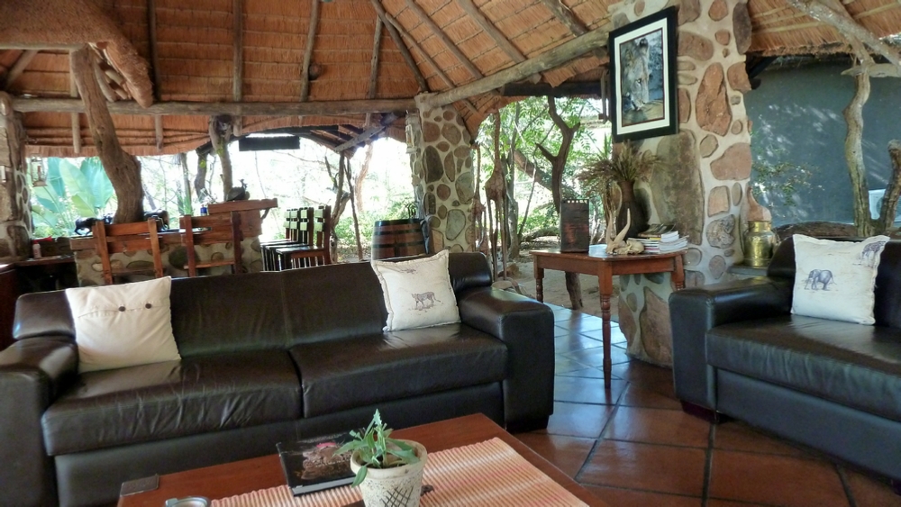 The outdoor lounge area at River Lodge