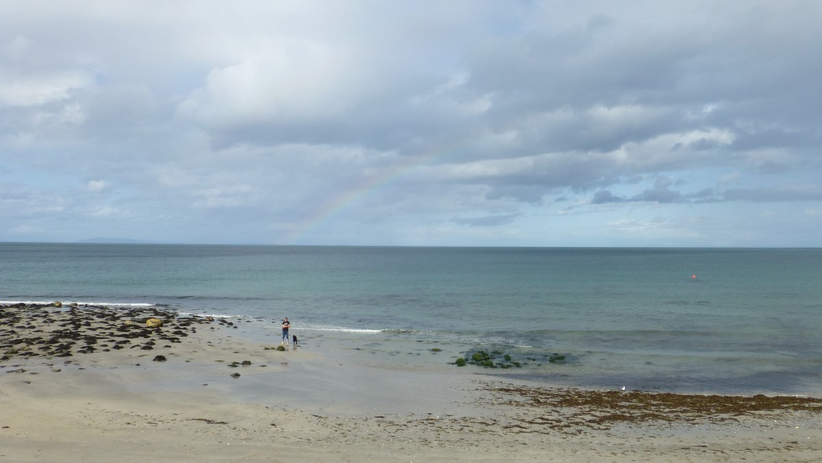 The Irish Sea from Ballygally along with a rainbow