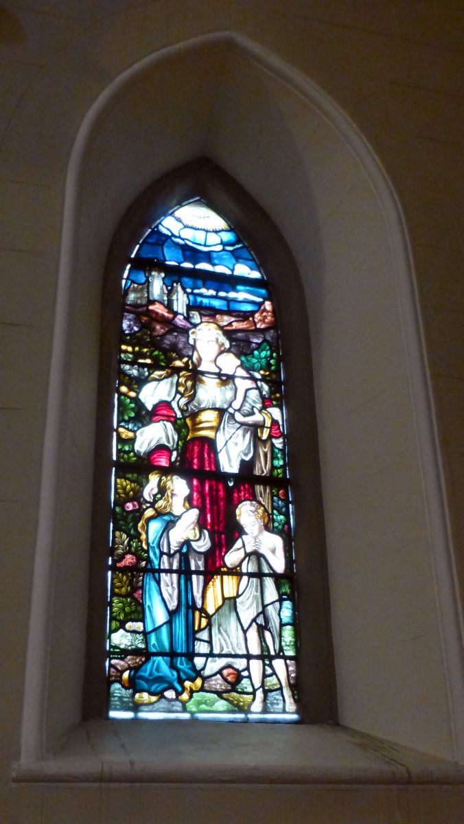 A stained glass window in the Down Cathedral