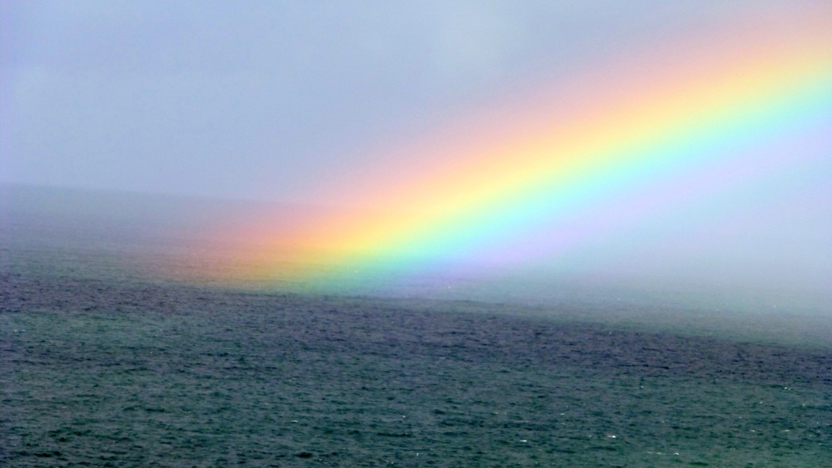 A rainbow from Dunluce Castle