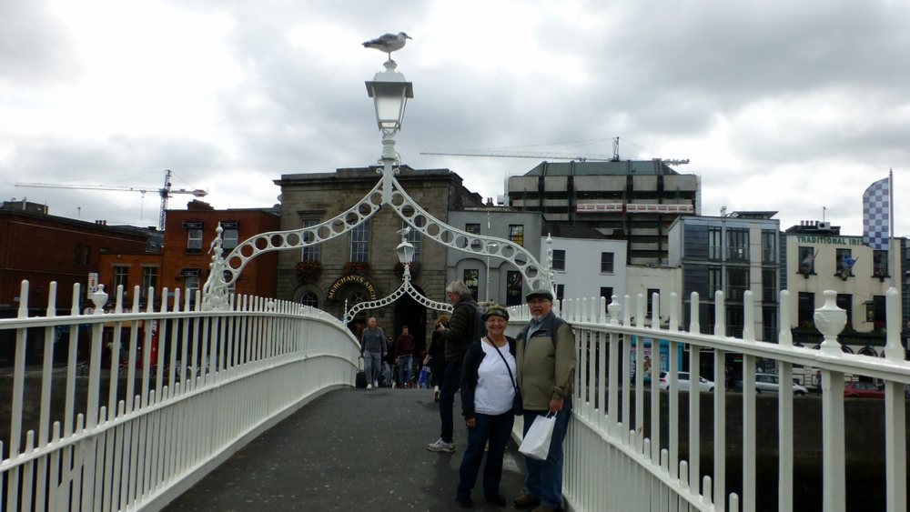 Cissy and Tom on the Ha' Penny Bridge.