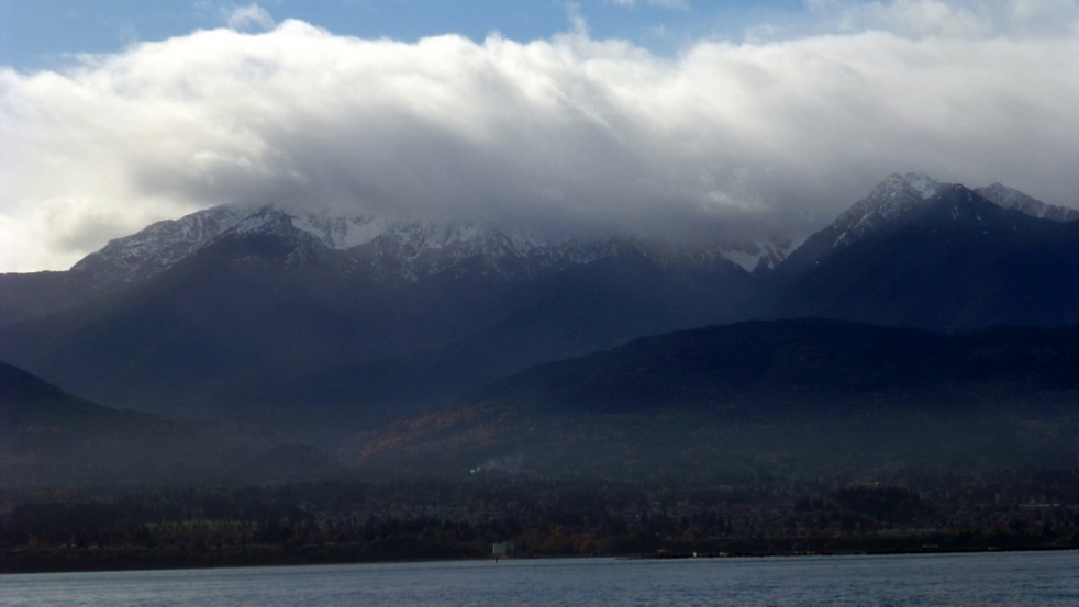 As we came into Port Angeles, the snow capped Olympic Mountains loomed above us.