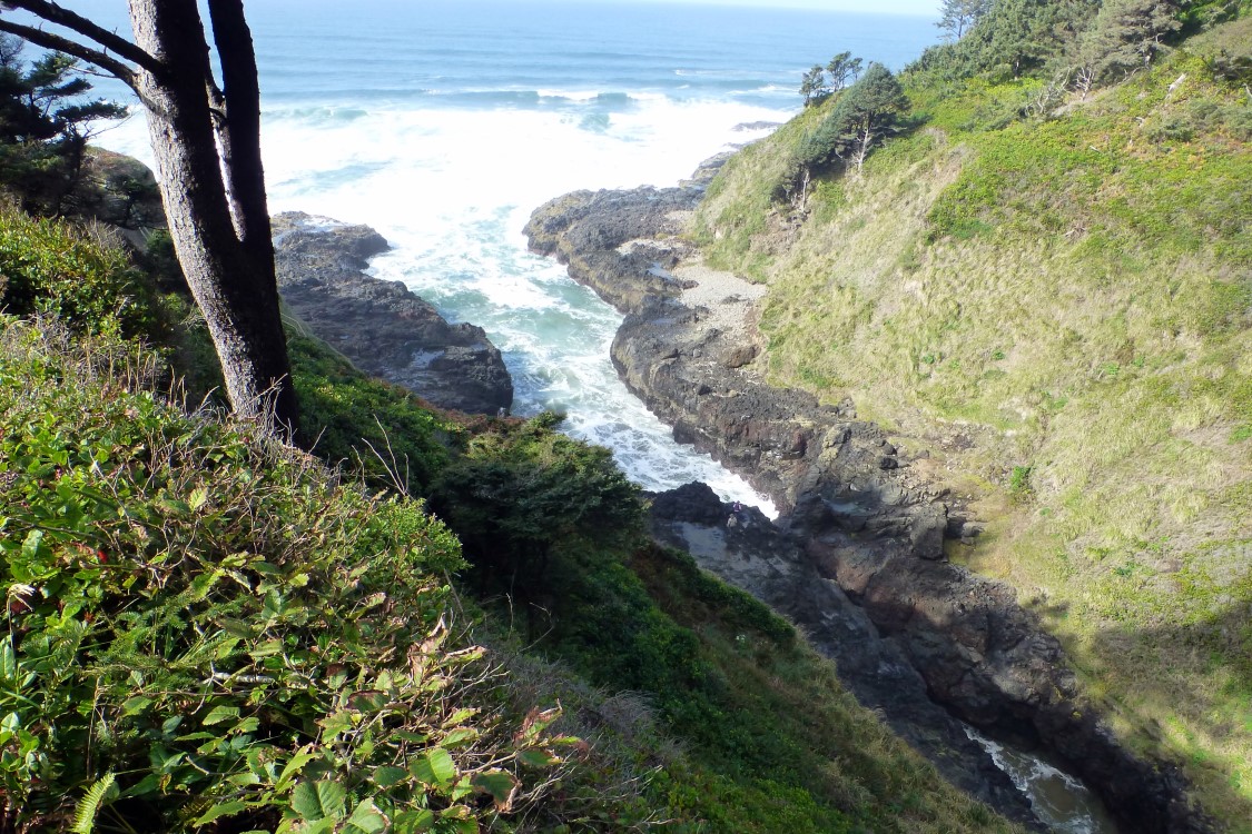 The Devil’s Churn is a deep chasm demonstrating the power of waves over time.