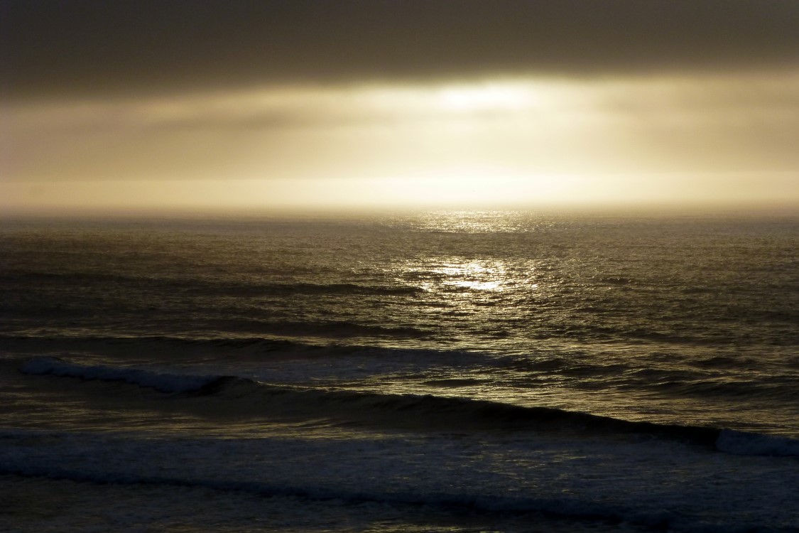 A golden sunset at Gold Beach.