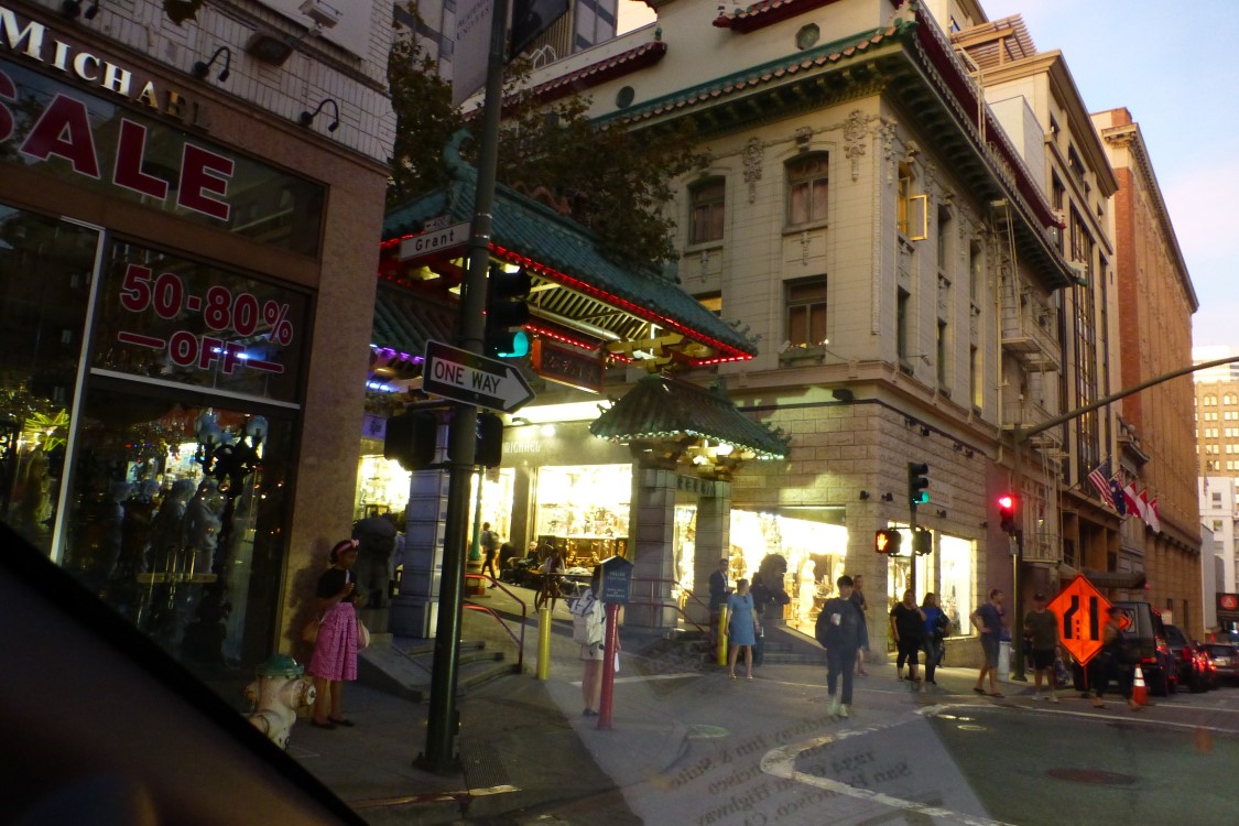 A not very good photo of the Dragon’s Gate entrance to Chinatown in San Fran on our way to dinner.