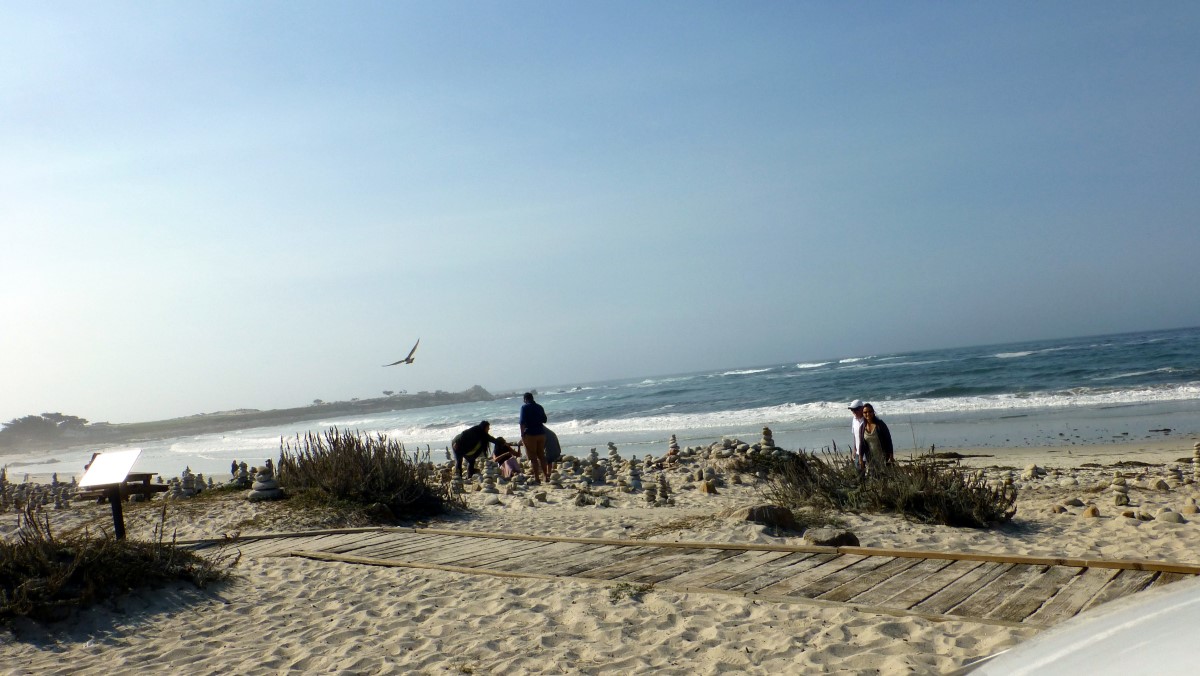 This beach along the 17 Mile Drive on the Monterey Peninsula, was covered with dry stacked stones.