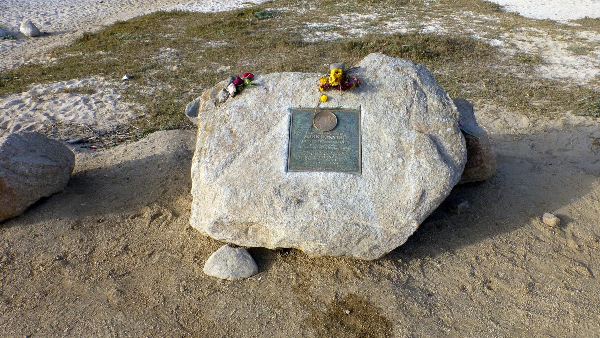 At the north end of Ocean View Blvd in Pacific Grove, CA, you can find this simple memorial to John Denver. It overlooks Monterey Bay where he died when his experimental airplane crashed in 1997. Flying was perhaps surpassed in his heart only by his music and his family.