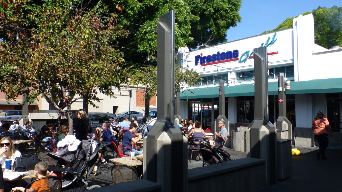 The courtyard of the Firestone Grill. It’s even larger inside!