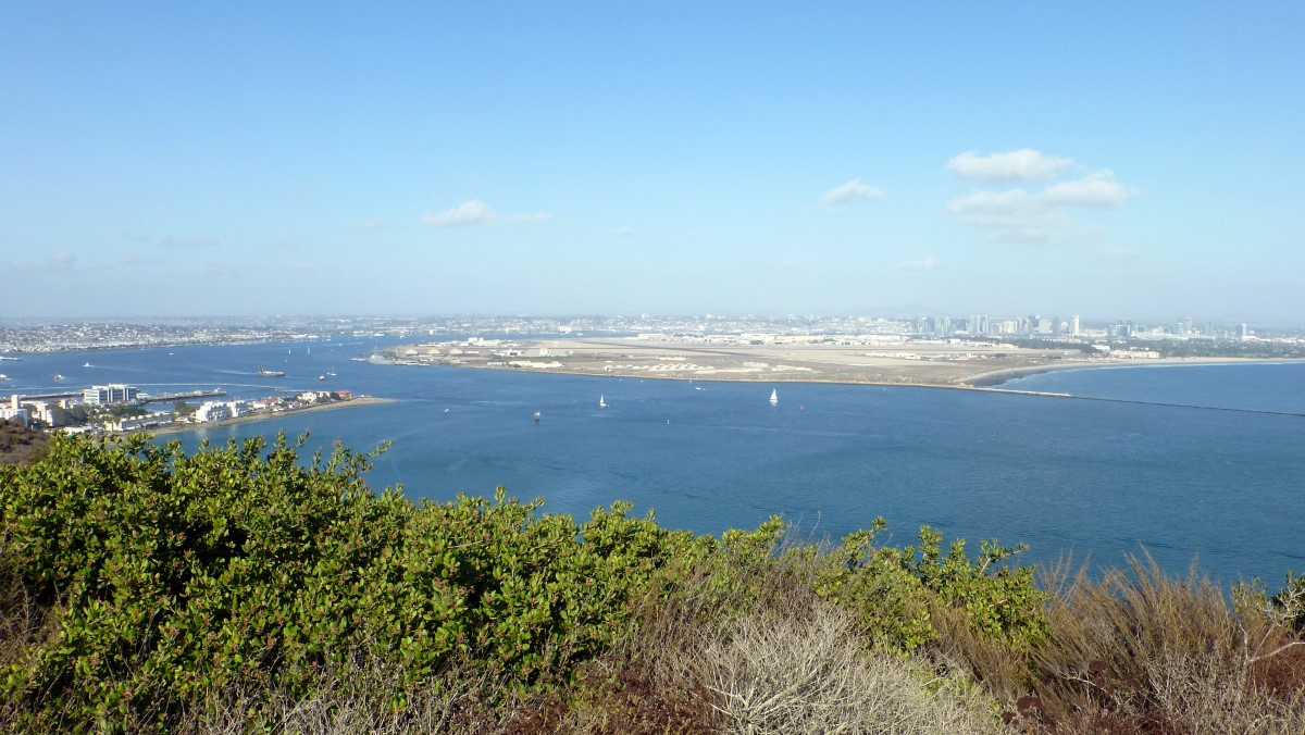 Looking down on the San Diego Naval Air Station from the Cabrillo National Monument.