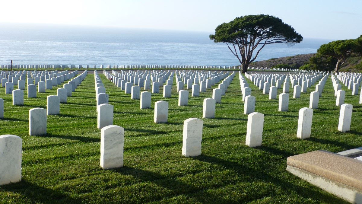 Just part of the stone gardens at the Fort Rosecrans National Cemetery. A total of 112,000 military personnel from military conflicts dating back to the 1800s including 23 Congressional Medal of Honor winners rest here.