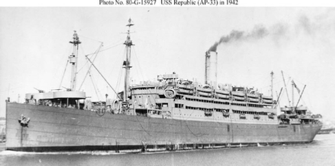 USS Republic (AP-33) in 1942