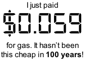 I just paid $0.059 for gas. It hasn’t been  this cheap in 100 years!
