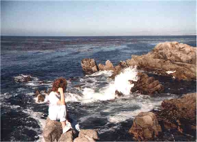 Amy along the California Coast south of San Francisco