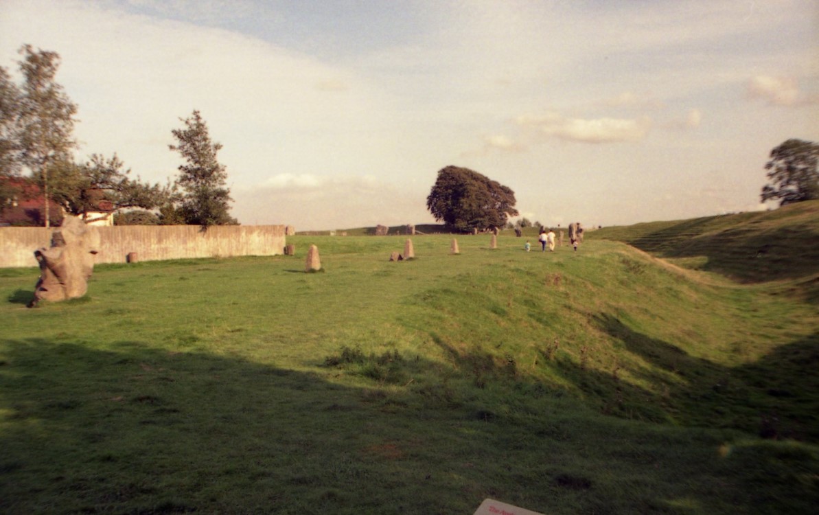 The Avebury Stones with the surrounding ditch