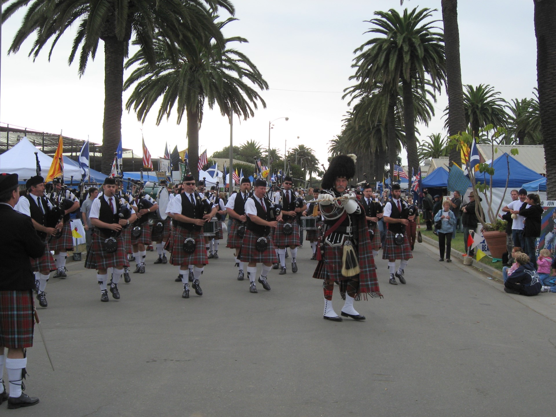 The Pope marching down the palm lined way