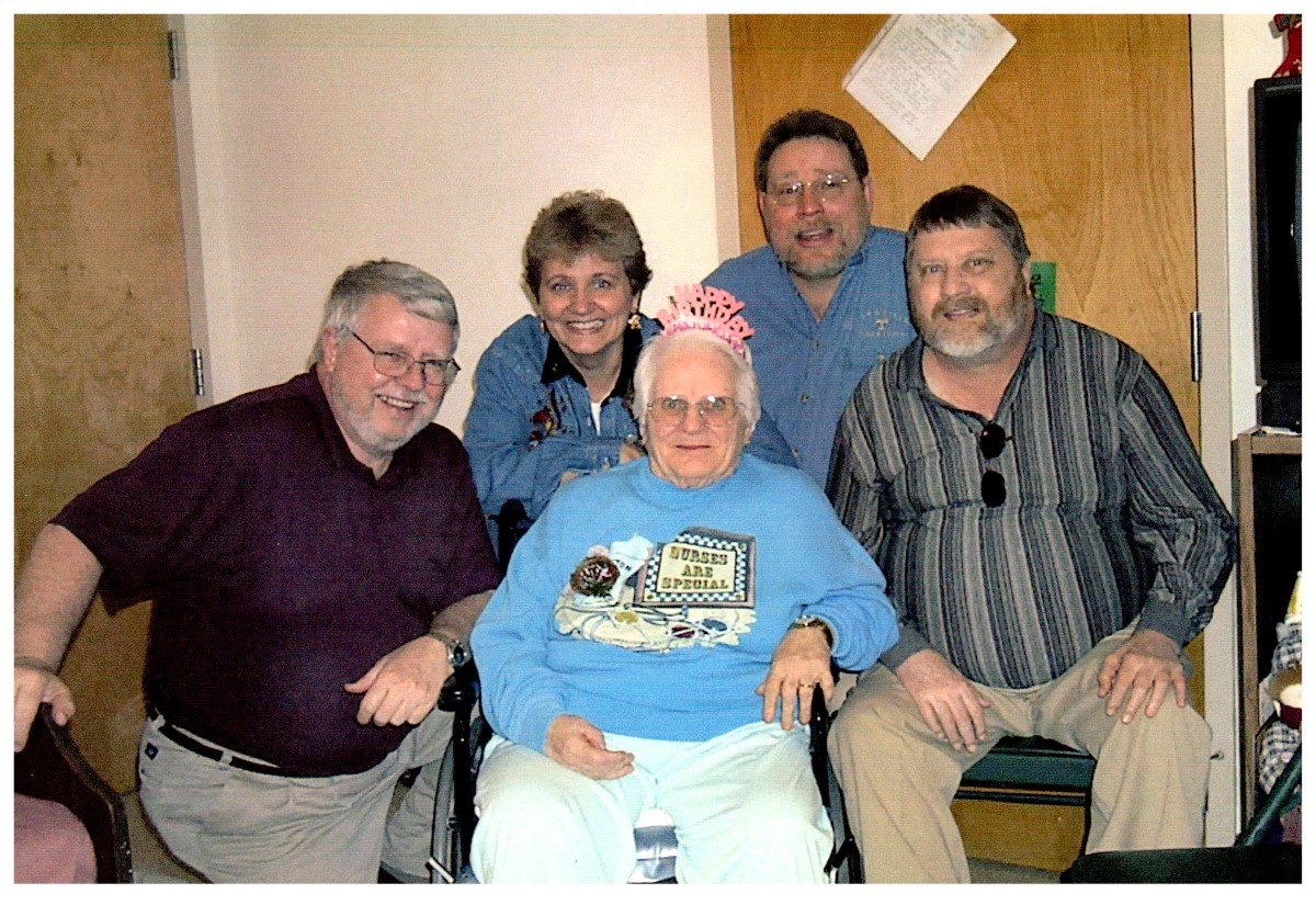 Me, Cissy, John & Frank at Momma's Birthday