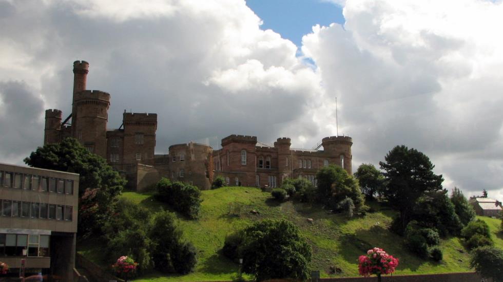 As we leave Inverness we pass Inverness Castle sitting upon Castle Hill.