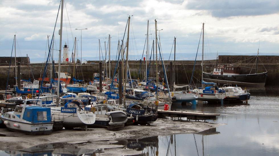 The harbour at Anstruther. We stopped here for the "best fish & chips in Scotland"!