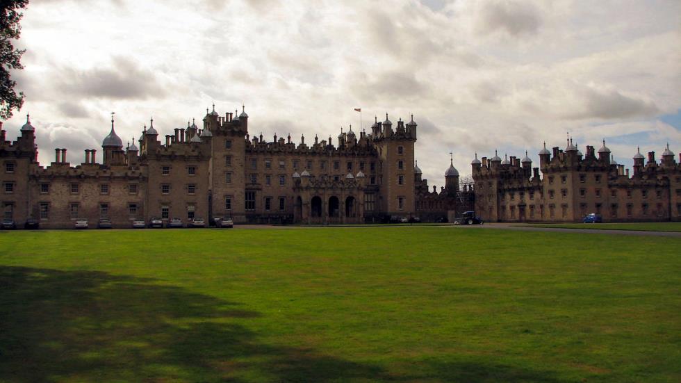Approaching Floors Castle, you get a sense of its sprawling size. (2005)