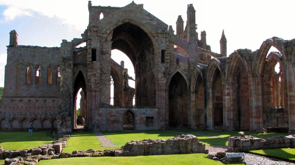 The ruins of Melrose Abbey.