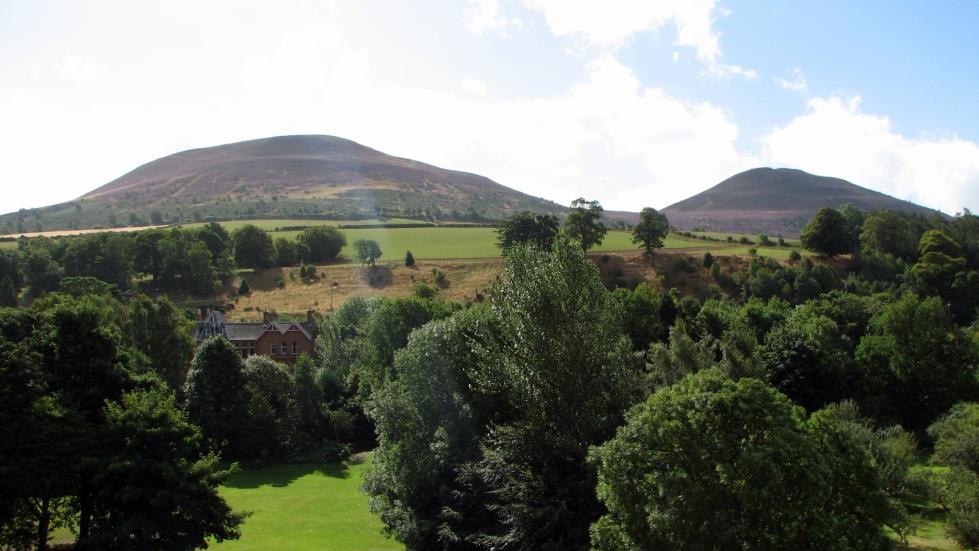 Looking out from the tower of Melrose Abbe.