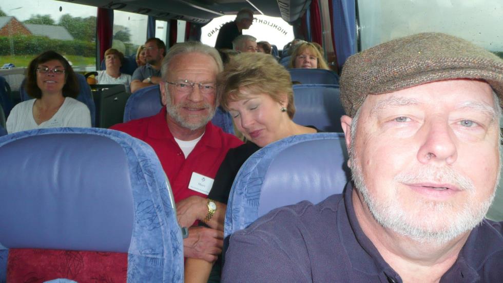 I caught my good friends, Merv and Pam, in this tender moment on the coach somewhere in The Borders.