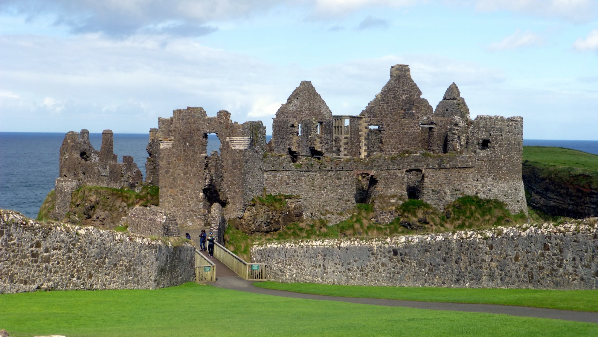 Dunluce Castle looking down the Funnel.