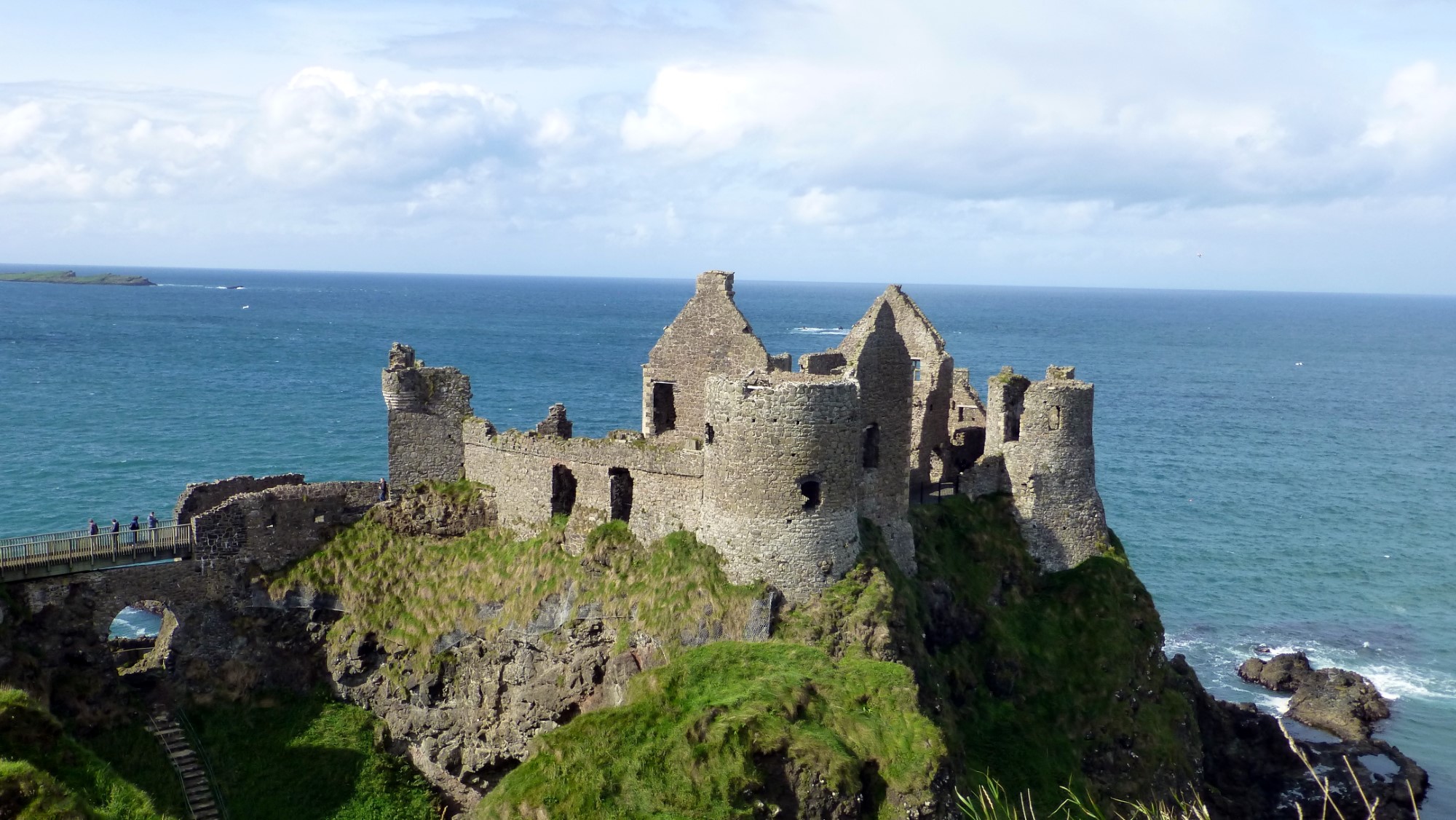 Looking down on Dunluce Castle from the northeast.