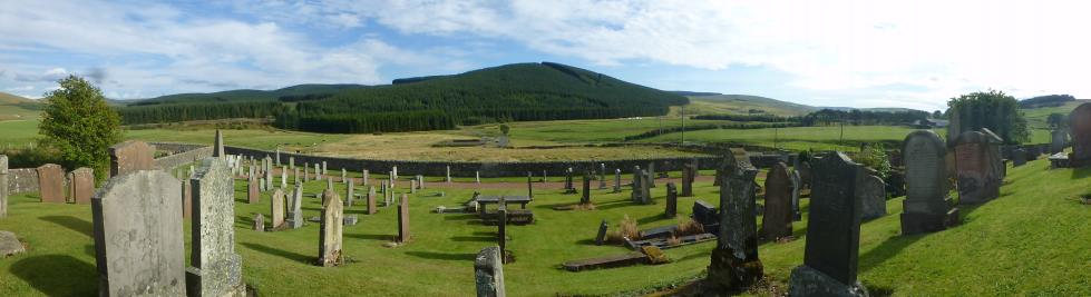 A panoramic view of the countryside from the Heritage Center churchyard.