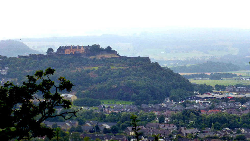 Stirling Castle sitting upon the promontory across the Fifth River Valley from the Wallace Monument.