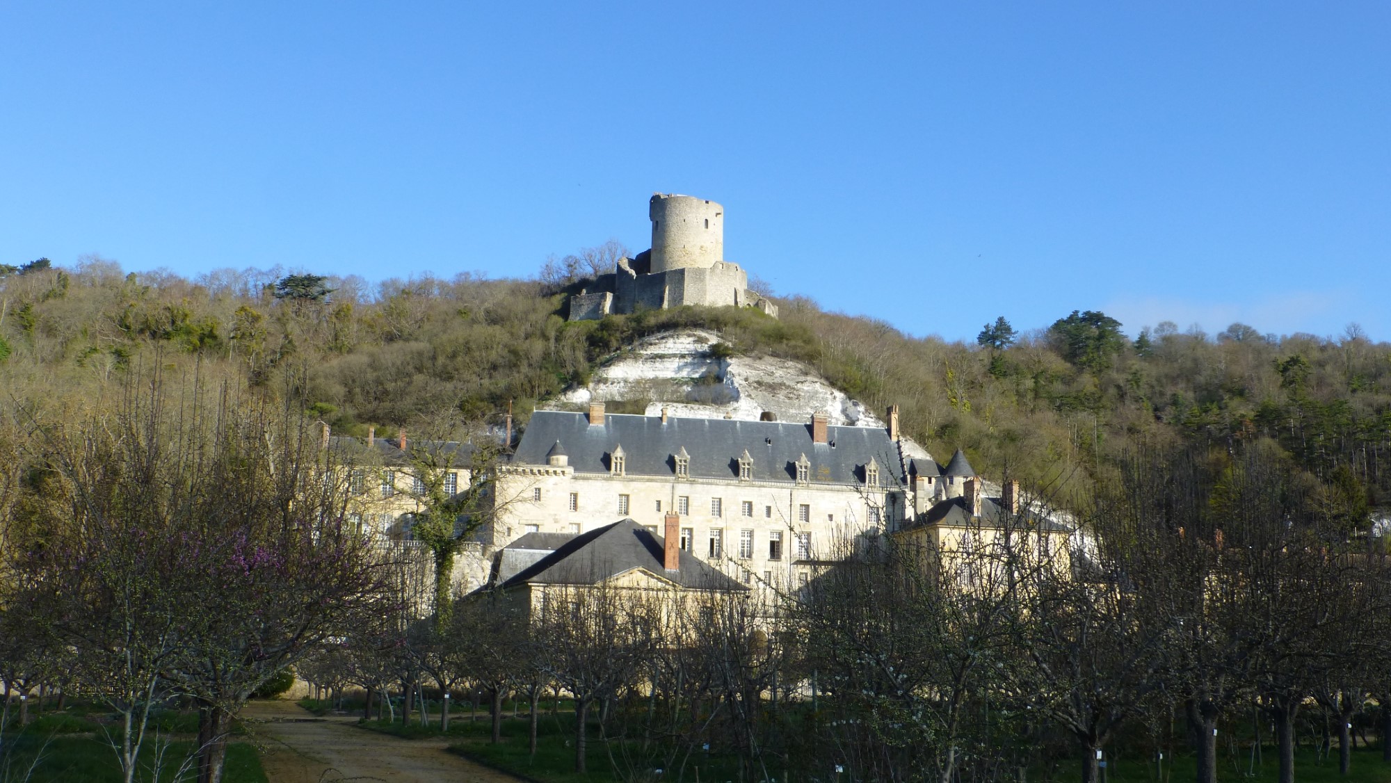 The Castle de La Roche sits high above the Seine River. Below it is the Château where Rommel had his headquarters during WWII.