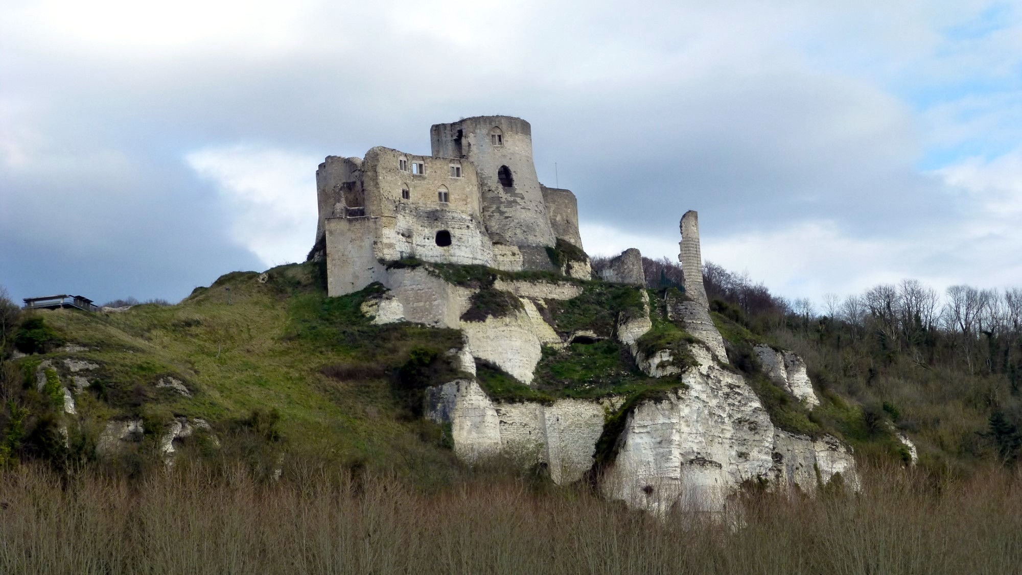 Château Gaillard sits with a commanding view high above the Seine River. Below it is the Château where Rommel had his headquarters during WWII.