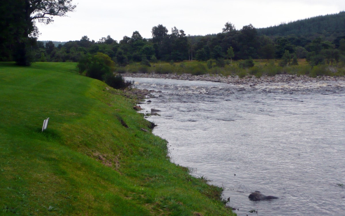 The River Dee meanders along the banks at the Banchory.