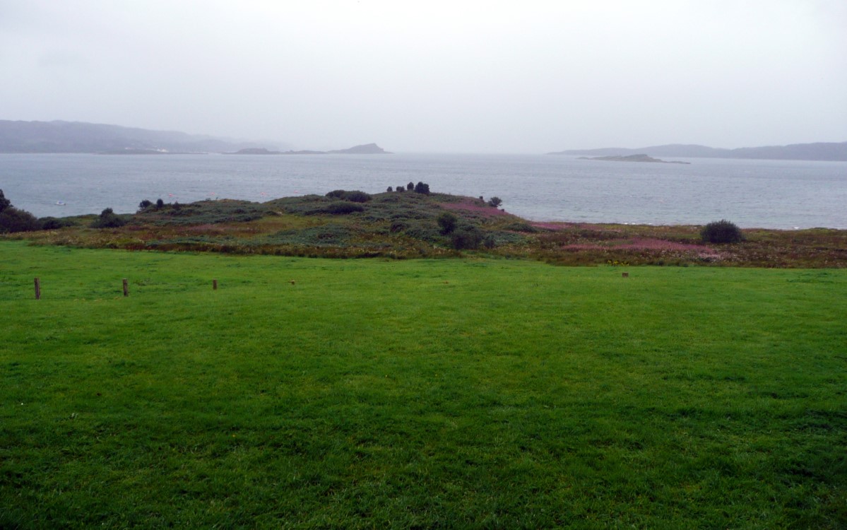 Gazing on misty Loch Melfort from my hotel room