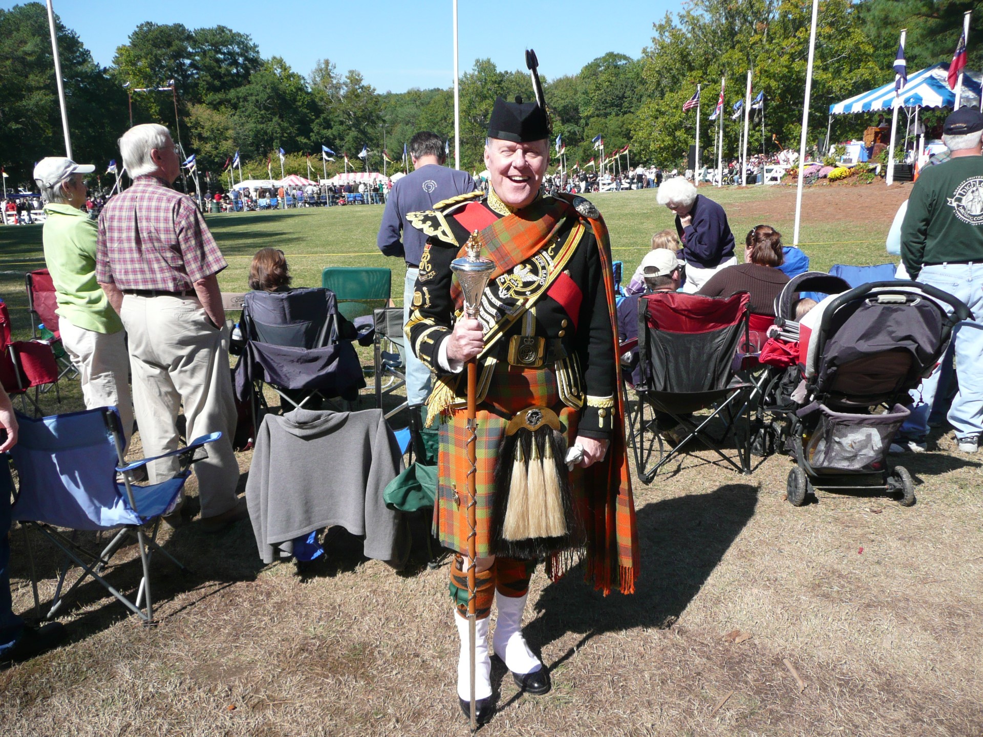 Drum Major Jim Thompson of the Atlanta Pipe Band