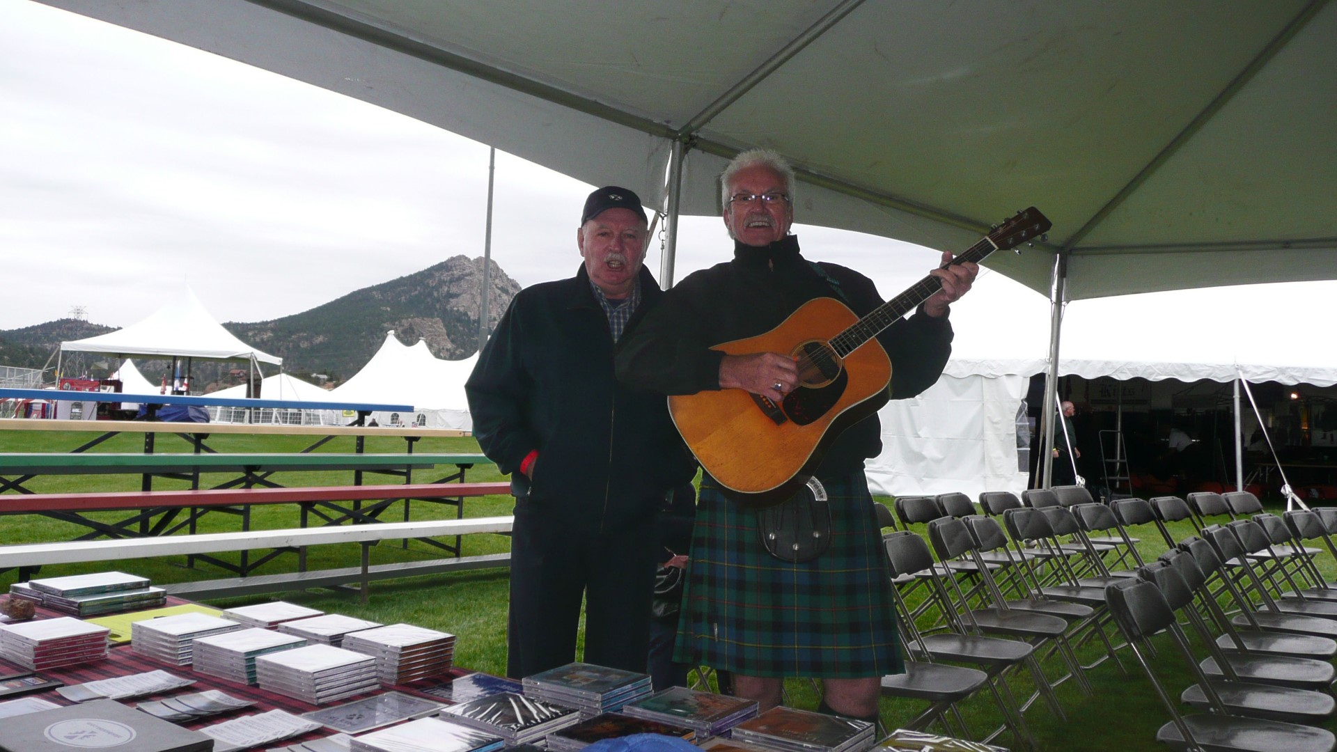 Alex and big brother Neil share a tune before the Games.