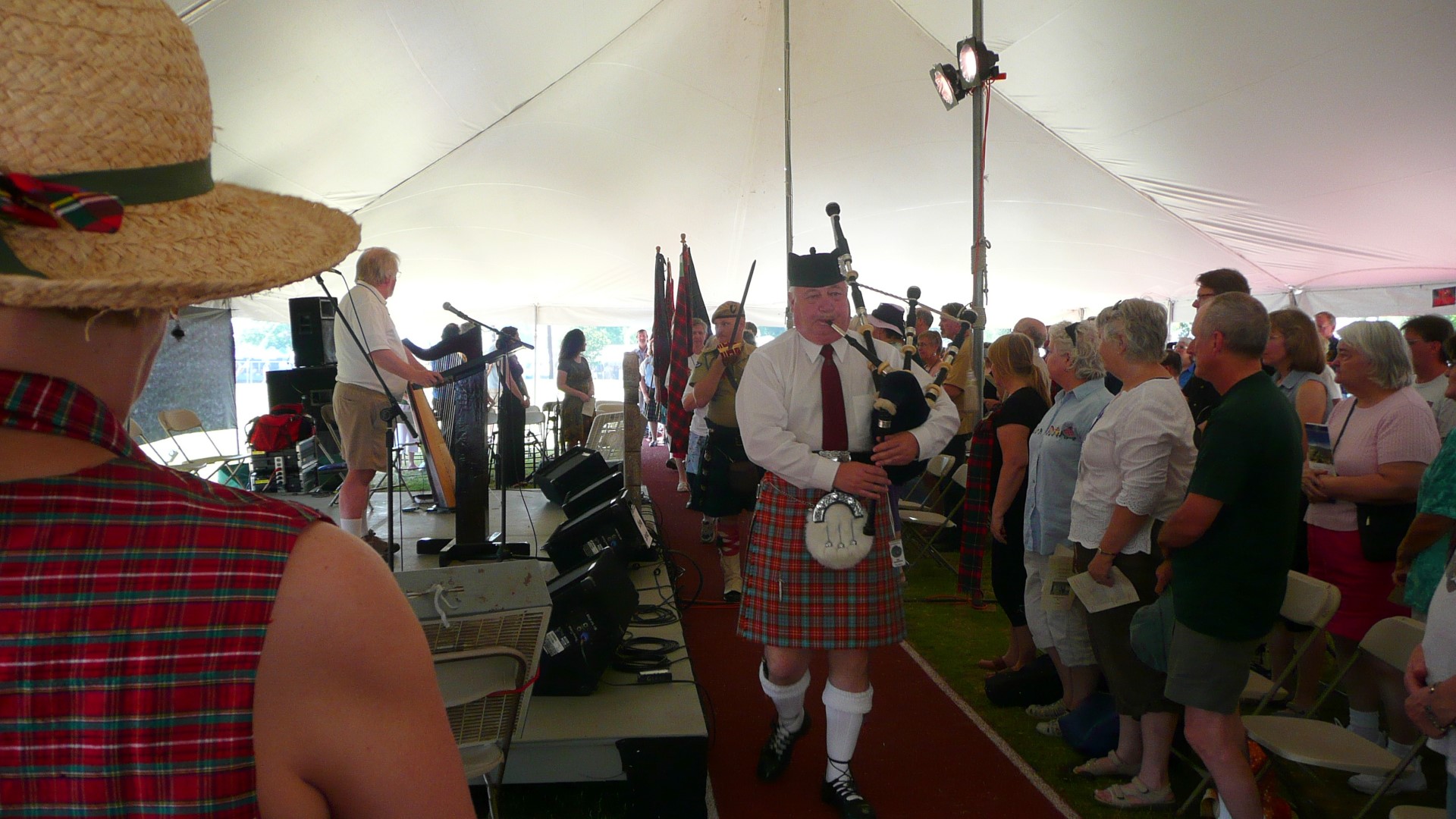 The Kirking of the Tartans at the Sunday Service.