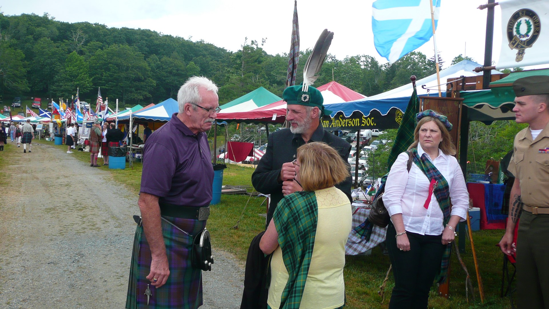 Alex chatting with Chief John  Alexander MacArthur of that Ilk, Chief of Clan Arthur and his wife, Caroline.