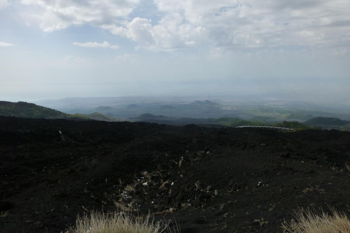 Looking toward Acireale from the side of Mt Etna